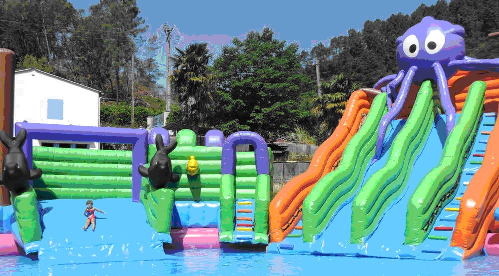 Toboggan aquatique au bord du lac